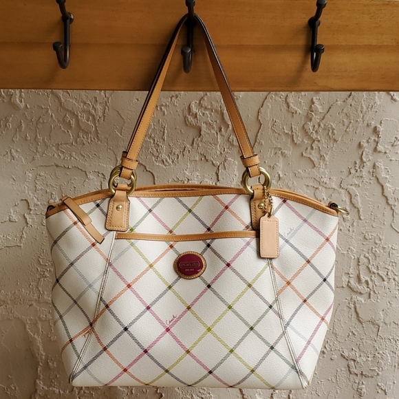 Coach Handbags - Coach Peyton Tattersall Tote & Scarf